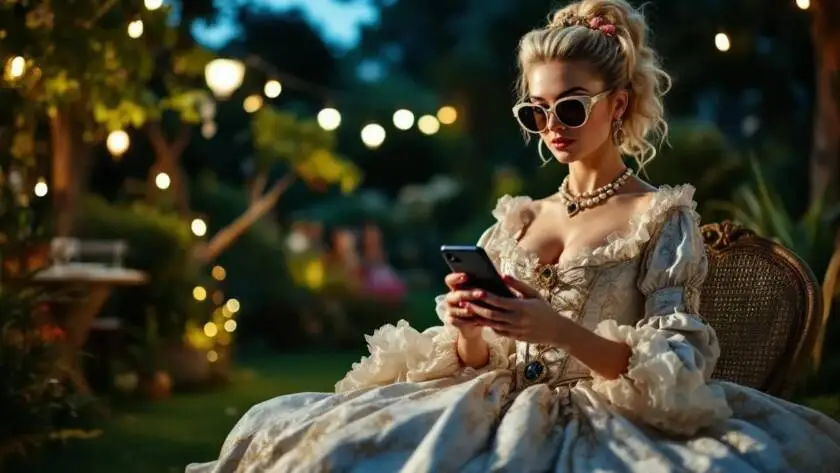 InfoStarBase Halloween Costume Marie Antoinette as a Modern Influencer Costume