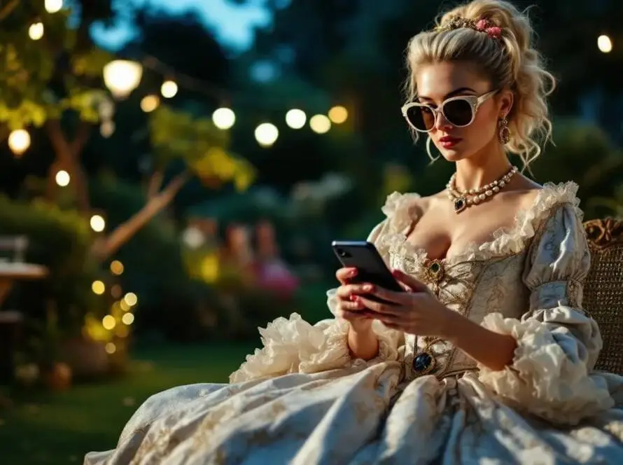 InfoStarBase Halloween Costume Marie Antoinette as a Modern Influencer Costume