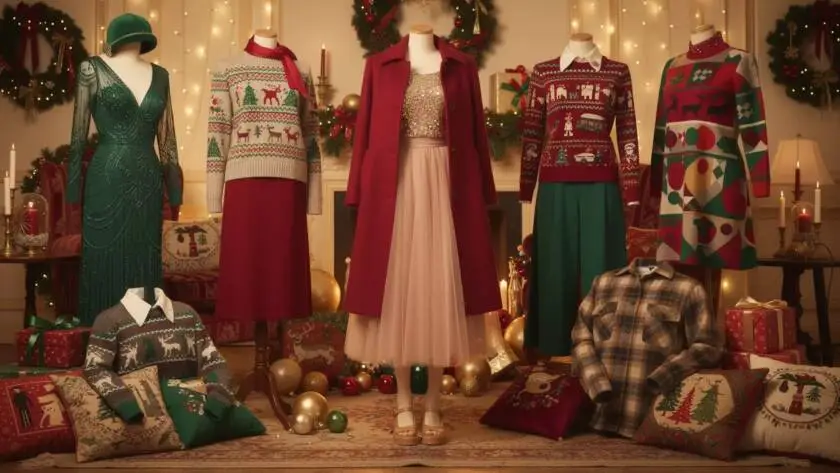 Nostalgia plays a significant role in Christmas fashion, reflecting changing styles and sentiments over the decades.